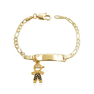 高品質な男児用チャームブレスレット 14K ゴールドメッキのフィガロブレスレット 人気商品 DIY 子供用ブレスレット 子供の日プレゼント