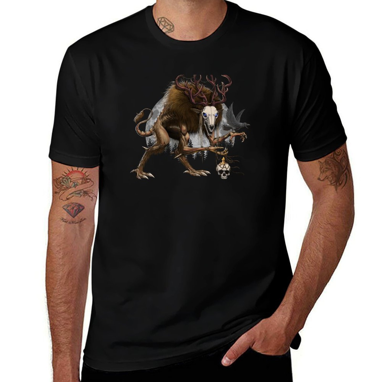 Wendigo Cryptid Spirit Tシャツ ストリートウェア プリント Tシャツ
