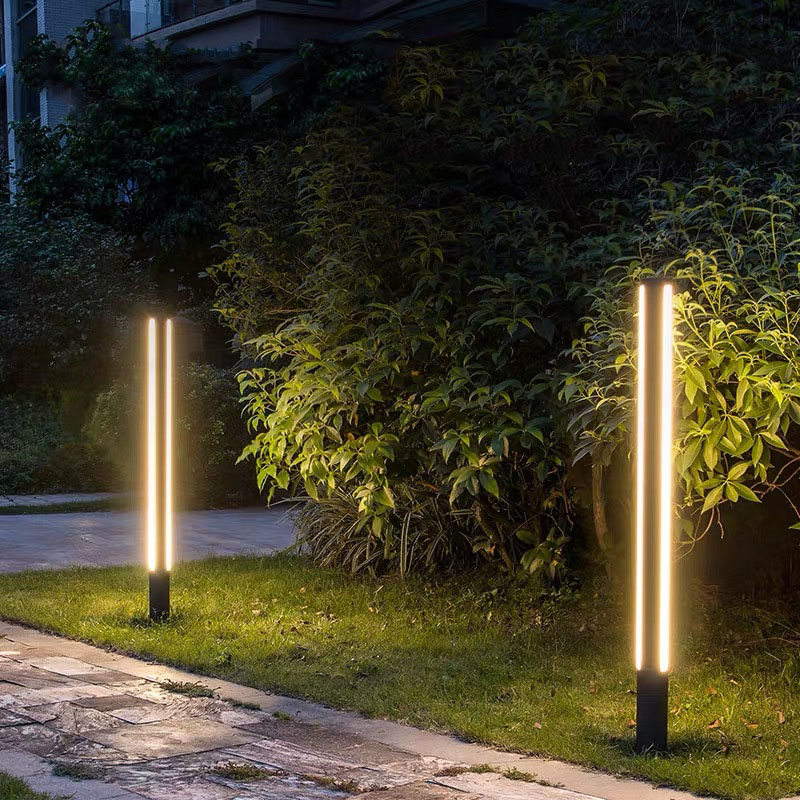 屋外 overleng IP65 防水 LED 芝生ライト 85-265V 風景三面体発光街路灯ヴィラドア装飾
