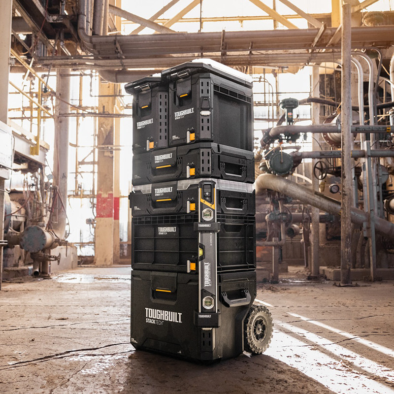 TOUGHBUILT オールインワンローリングツールボックス – ワークショップやキャンプ用の防水、積み重ね可能な収納