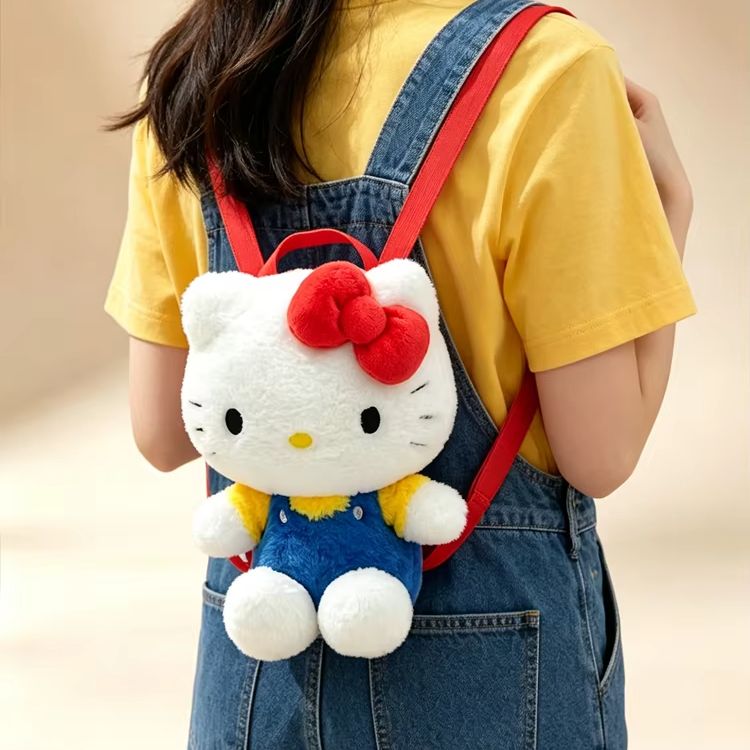 本物のアニメサンリオハローキティかわいいぬいぐるみバッグぬいぐるみバックパックソフトぬいぐるみショルダーバッグ女の子子供の誕生日ギフト