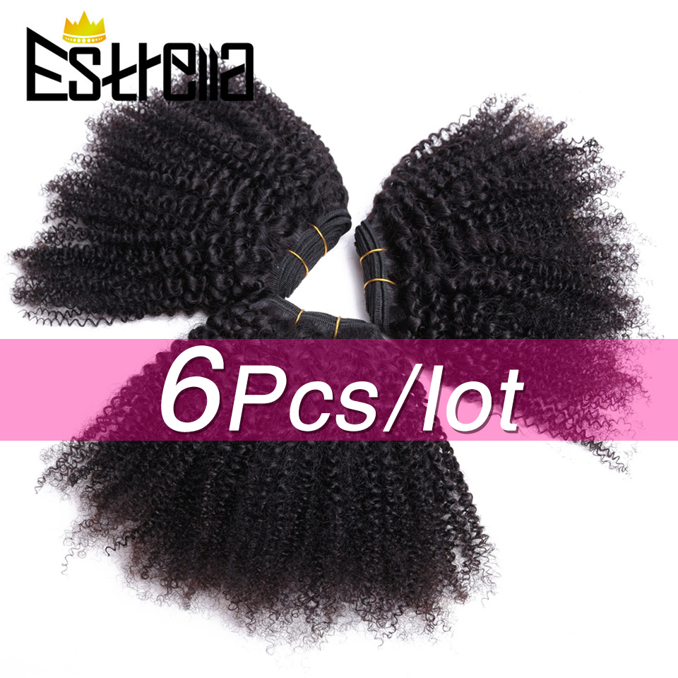 アフロ変態カーリーヘアバンドル 100% 人毛バンドル レミー 6 ピース/ロットモンゴルバンドル取引アフロ変態人毛エクステンション