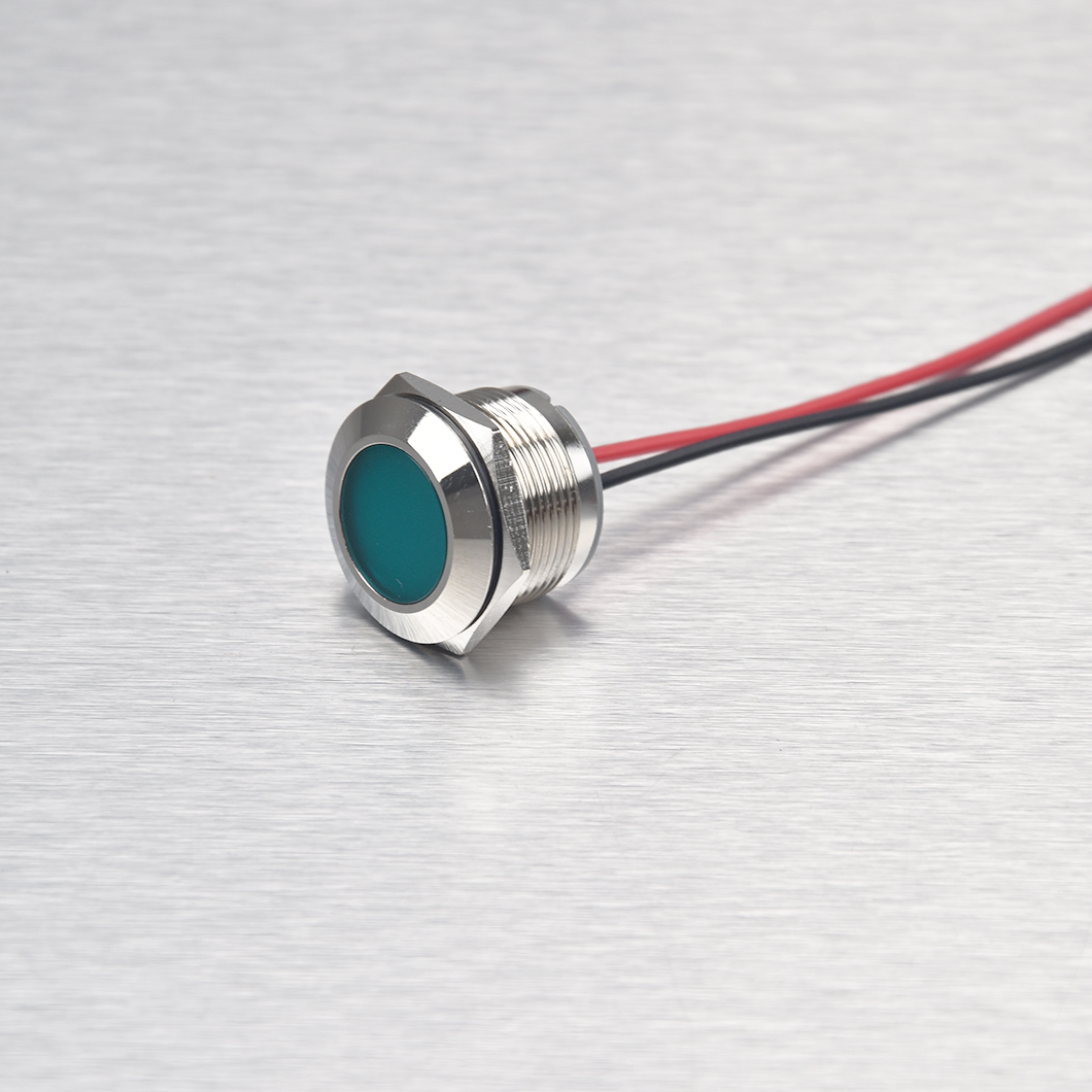 25 ミリメートルフラットヘッド最高品質のインジケータライト LED 産業用信号プリオットランプ 3-48 V/220 V 150 ミリメートルワイヤーケーブル LED ライト