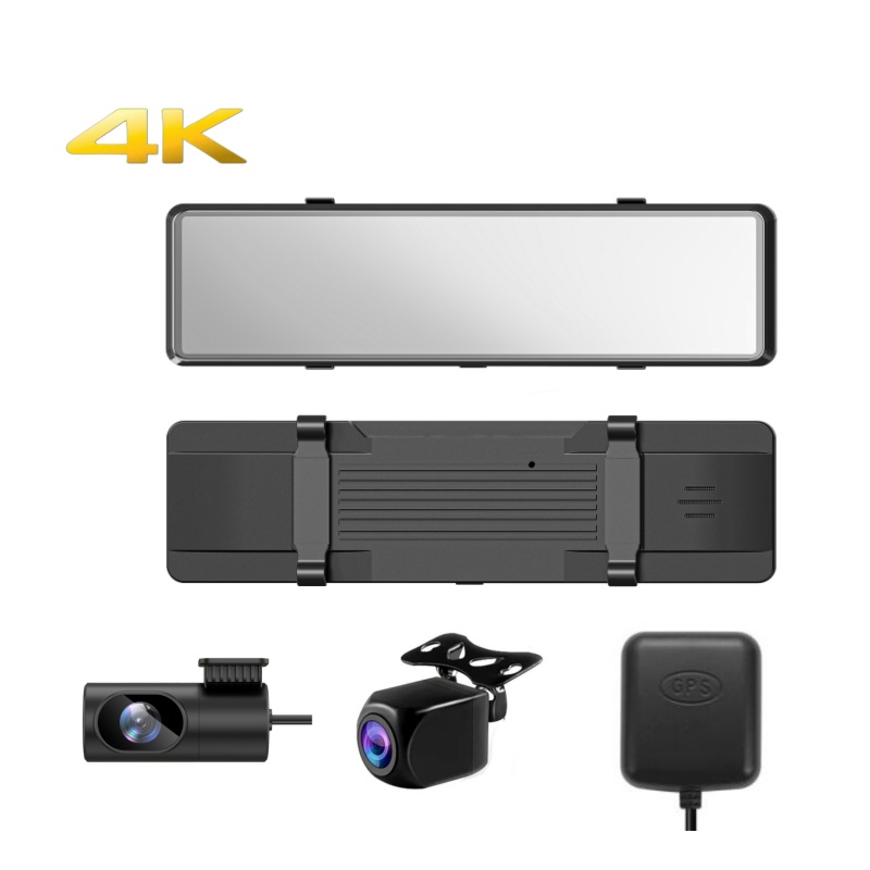12 インチ 4K 3840*2160P 車 DVR ダッシュカム WIFI GPS アプリ WDR バックミラー 1080P 車カメラビデオレコーダーパークモニター