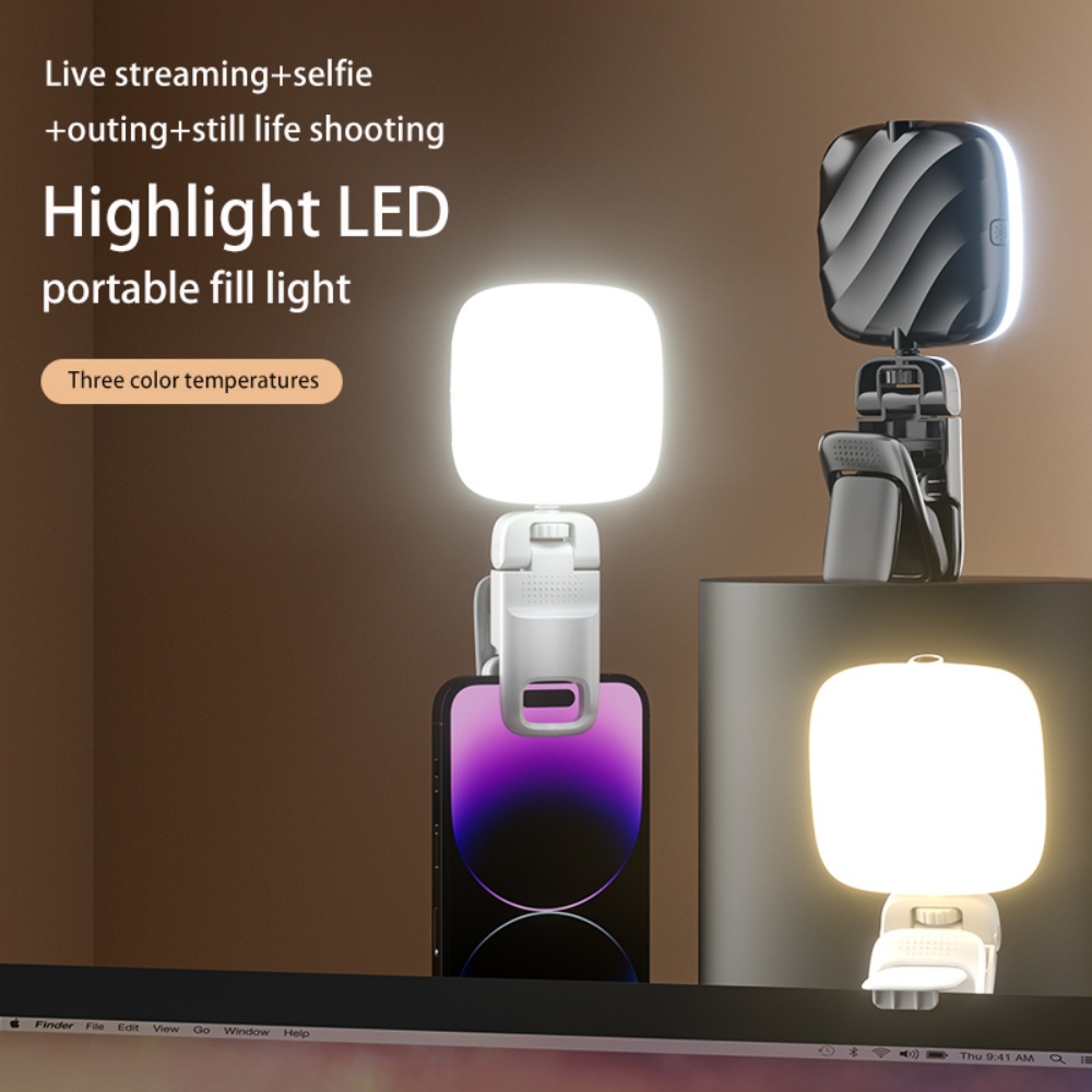 LED 充電式 Selfie 電話ライト クリップカメラフィルランプ Tiktok 写真ビデオ iPhone ライト会議用ポータブルライト