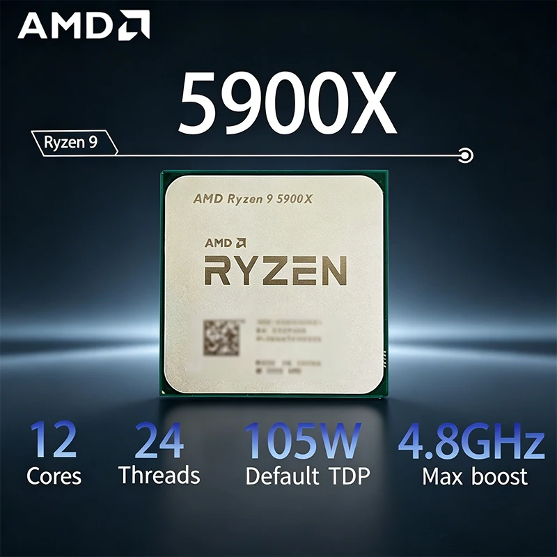 AMD Ryzen 9 5900X 12 コア 24 スレッド CPU プロセッサ 3.7GHz-4.8GHz 7NM L2 6MB L3 64MB ソケット AM4 - パッケージなし