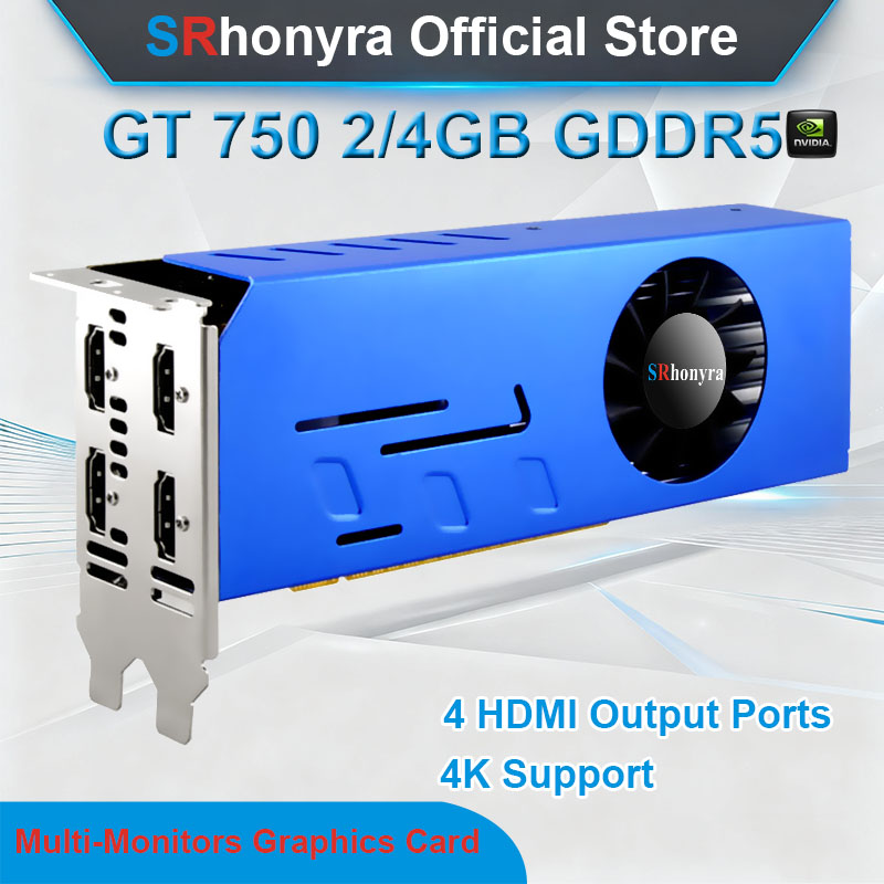 SRhonyra GeForce GTX1660S 1050 1050Ti 750 750Ti マルチモニターグラフィックカード、2/4/6GB 4HDMI GDDR5 4Kビデオカードスクリーンスプライシング