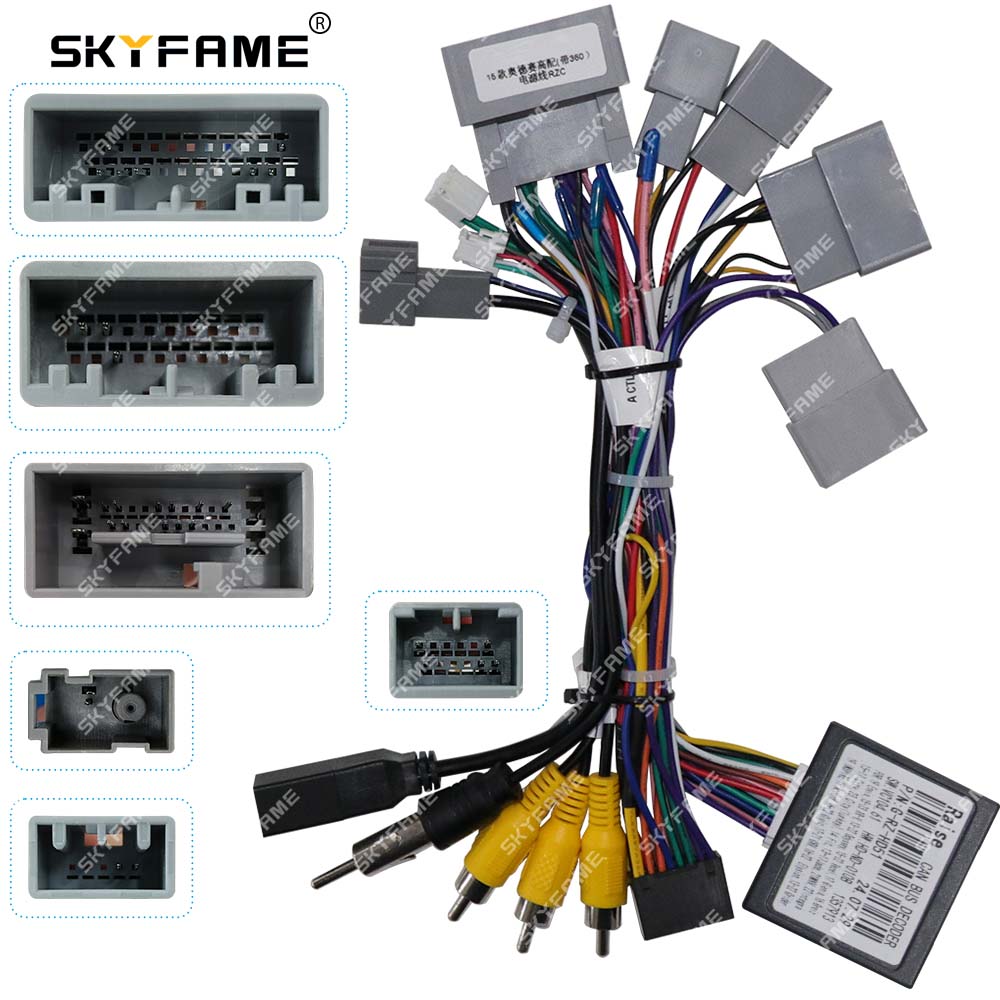 SKYFAME Ca 16pin 配線ハーネスアダプタ Canbus ボックスデコーダ Android ラジオ電源ケーブルホンダオデッセイ G-RZ-HD51