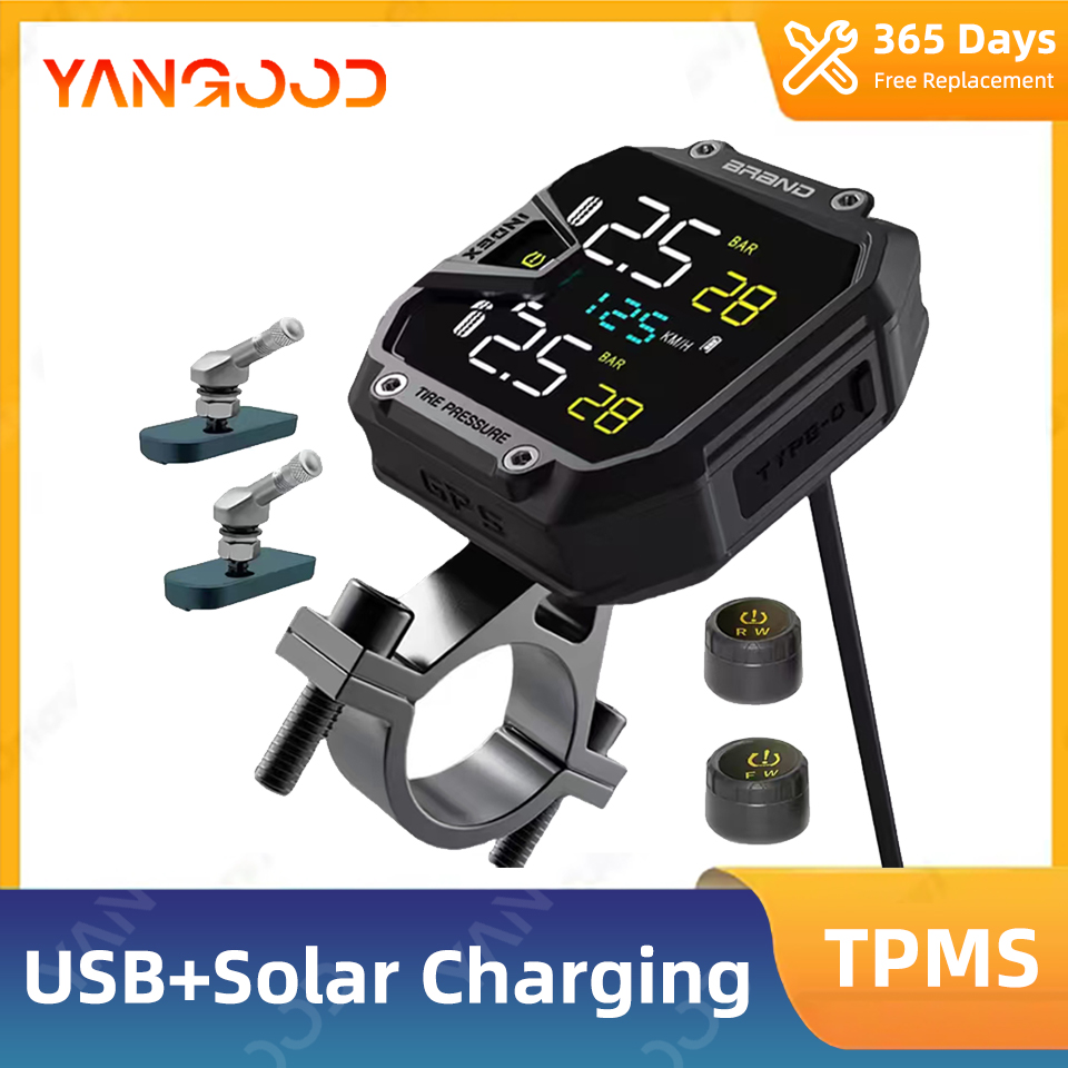 Yangood TMPS オートバイタイヤ空気圧センサー防水 LCD カラーディスプレイリアルタイム安全タイヤ空気圧監視システム