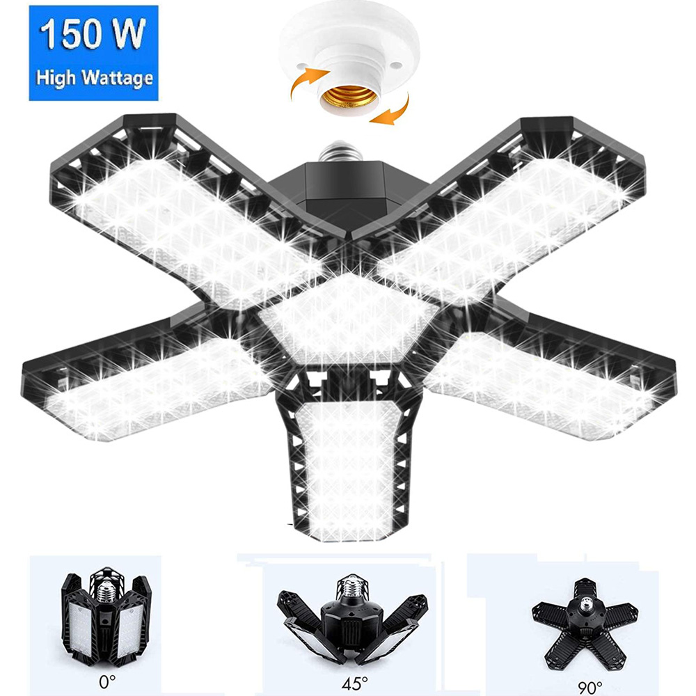 150 ワット変形可能なランプガレージライト天井 Led 電球 E27/E26 ベース 15000LM 6500 K ショップライト地下倉庫ガレージ照明