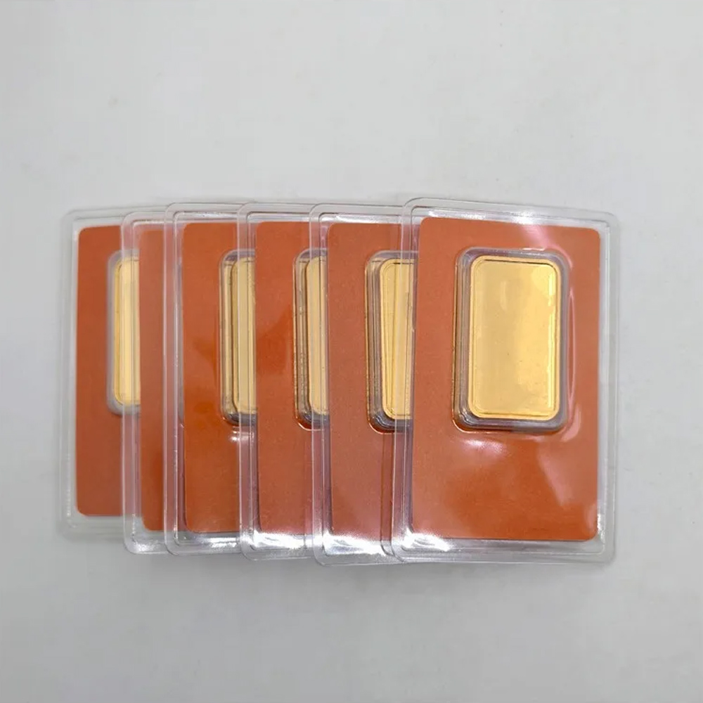 新 3 デザインスイス 5 グラム/20 グラム/1 オンス VS 非磁性金メッキバー銅バーオレンジパッケージ金属工芸家の装飾ギフト