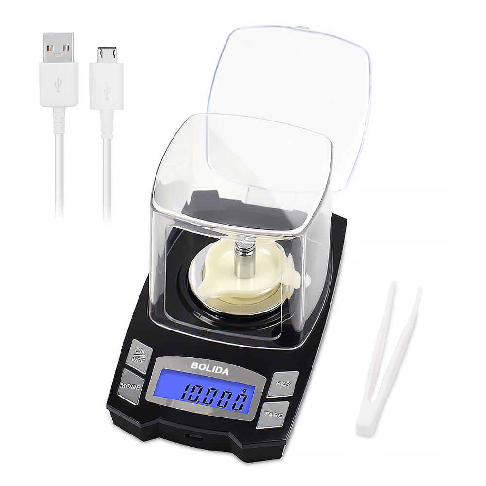 NEWACALOX 0.001 グラムデジタル Lcd ジュエリースケール USB 充電電子高精度スケール 100 グラム/50 グラム医学/食品/粉末