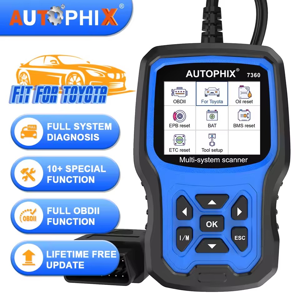 Autophix 7360 プロフェッショナル OBD2 車診断ツール トヨタ レクサス用 すべてのシステムオイル EPB SAS ABS SRS DPF リセット OBD 2 自動スキャナー