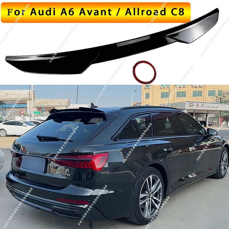 アウディ A6 C8 C8 フェイスリフト前衛/オールロード A6 S ライン S6 アバント 2018-2025 車のリアトランクルーフリップスポイラーウイングリアブーツスポイラー