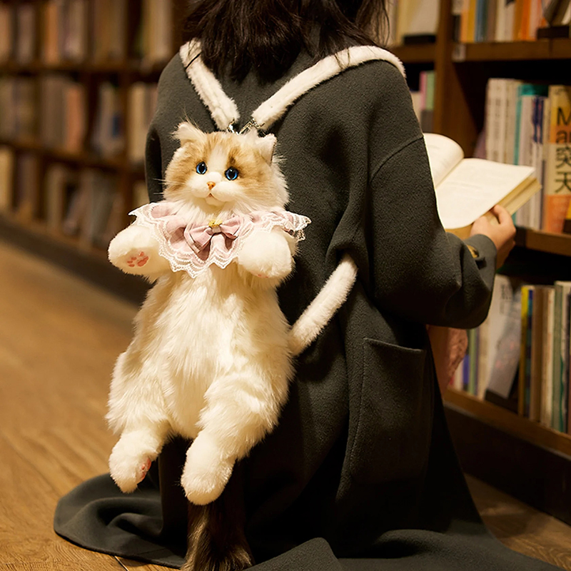 ミニキャリコバックパックシミュレーション猫バッグバックパック女の子バックパック人形ぬいぐるみ友人ガールフレンドサプライズ暖かい冬のギフト