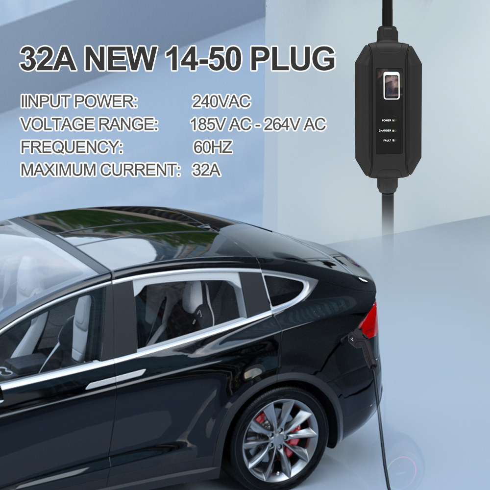 3.5KW 調整可能なポータブル Ev 充電コントローラ SAE J1772 タイプ 1 コネクタ Evse 充電ケーブル 8a 10a 13a 16a