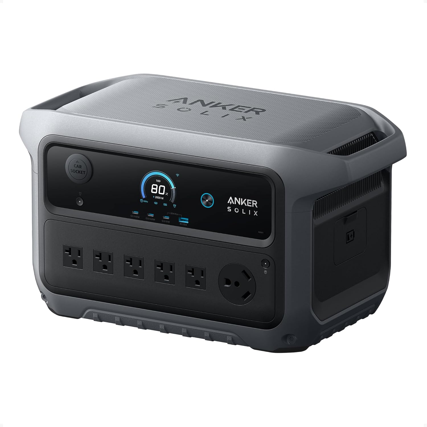 SOLIX C2000 Gen 2 ポータブル発電所、2,400W (ピーク 4,000W) 太陽光発電機、58 分でフル充電、2048wh、カスタマイズ