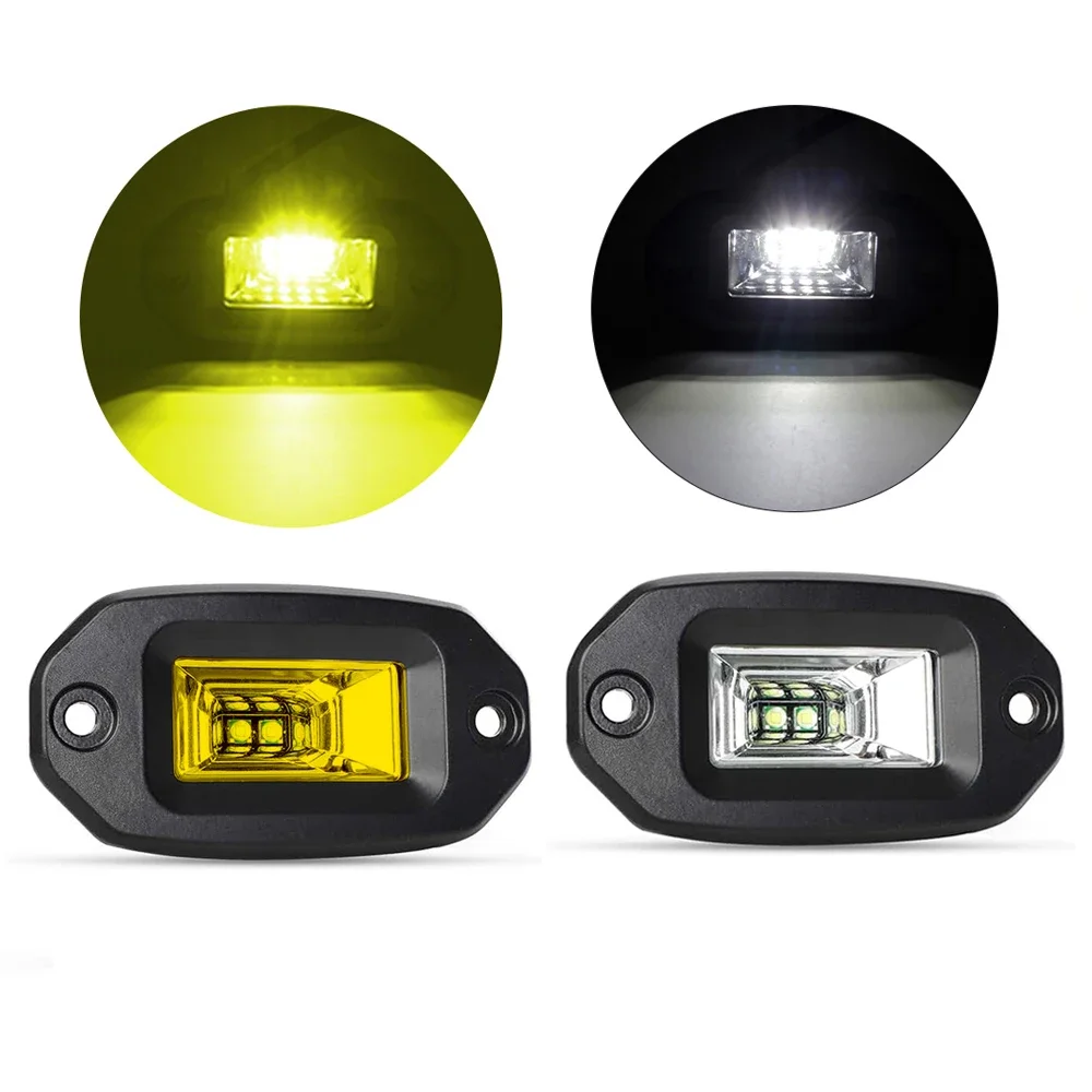 12V 24V 20W LED ワークランプ黄色光フラッドビームサイドマーカーライト警告クリアランスライトオフロード SUV ATV 運転用
