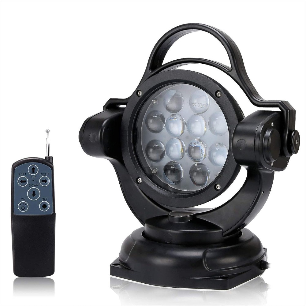 コントロールサーチライト 5000LM 12V 24V 60W 360 度 LED 回転制御ワークライトスポット SUV オフロードトラックボートホームセキュリティ