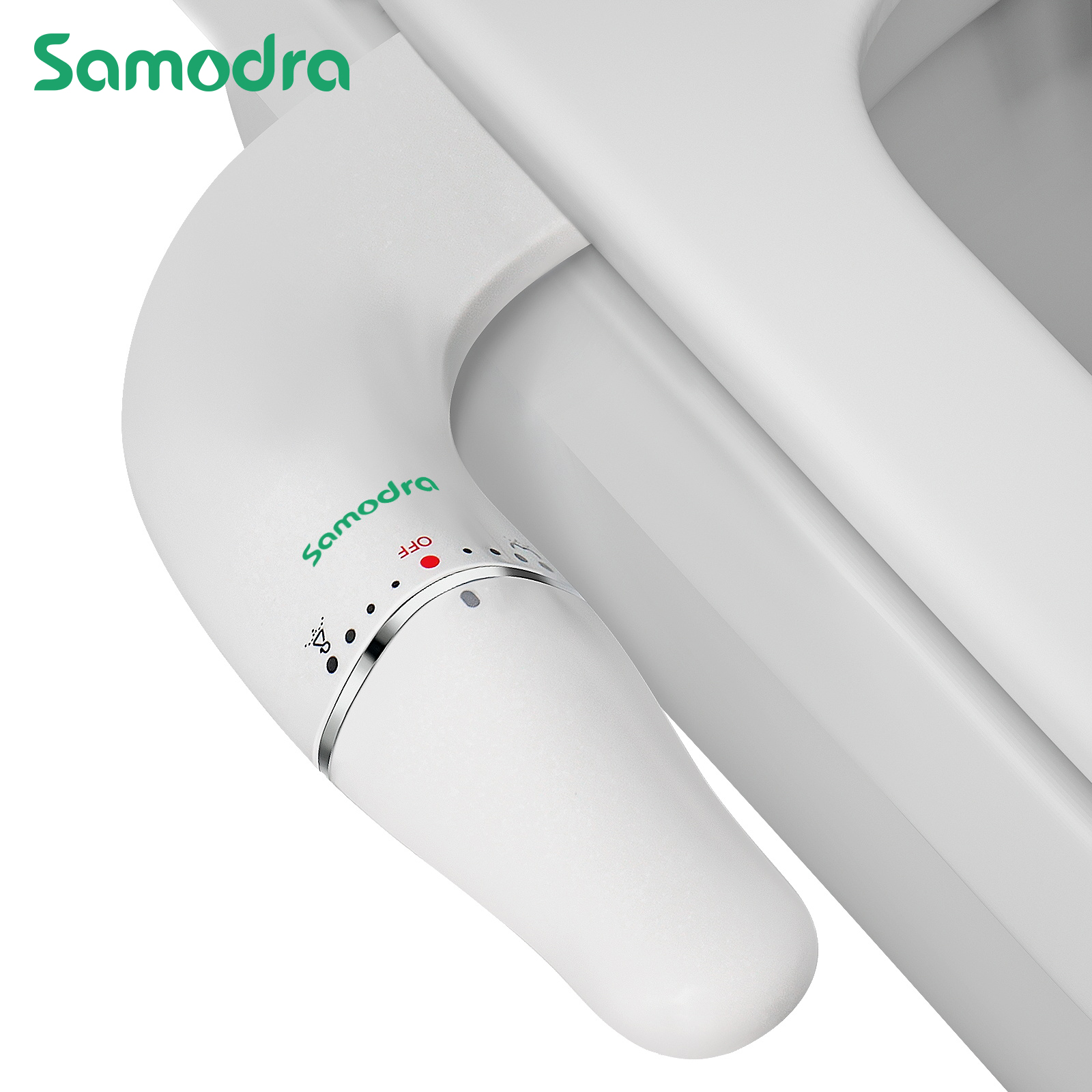 SAMODRA 便座用ウルトラスリムビデアタッチメント - デュアルノズル、調節可能な水圧、非電気お尻スプレー
