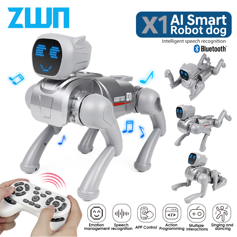 ZWN X1 RC AI スマート RC ロボット犬のおもちゃ音声コマンドプログラム可能歌と踊りリモコンおもちゃ子供のための最高のギフト