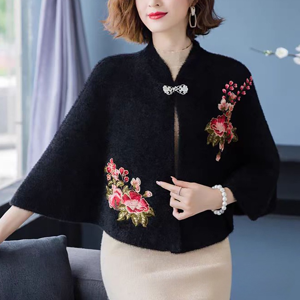 ヴィンテージケープチーパオマントチャイナポンチョエスニックスタイル刺繍ラップコート女性服ファッション服秋ショール