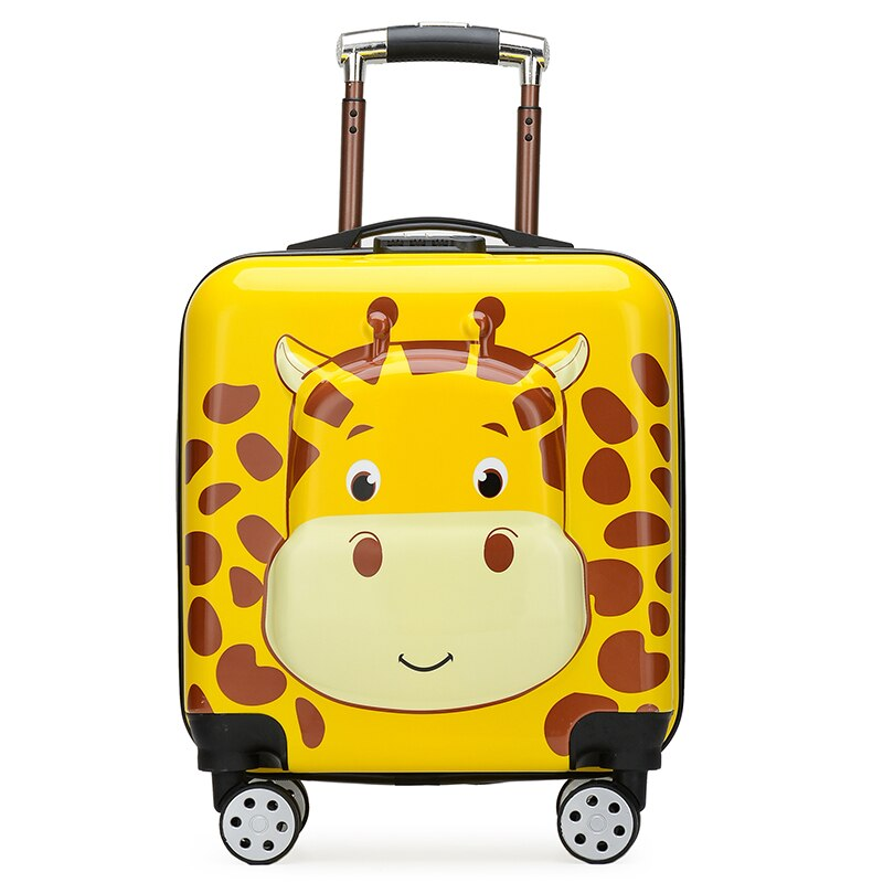 3D 漫画スーツケース旅行新しいかわいいローリング荷物バッグ車輪付き 18 インチ搭乗トロリーケース