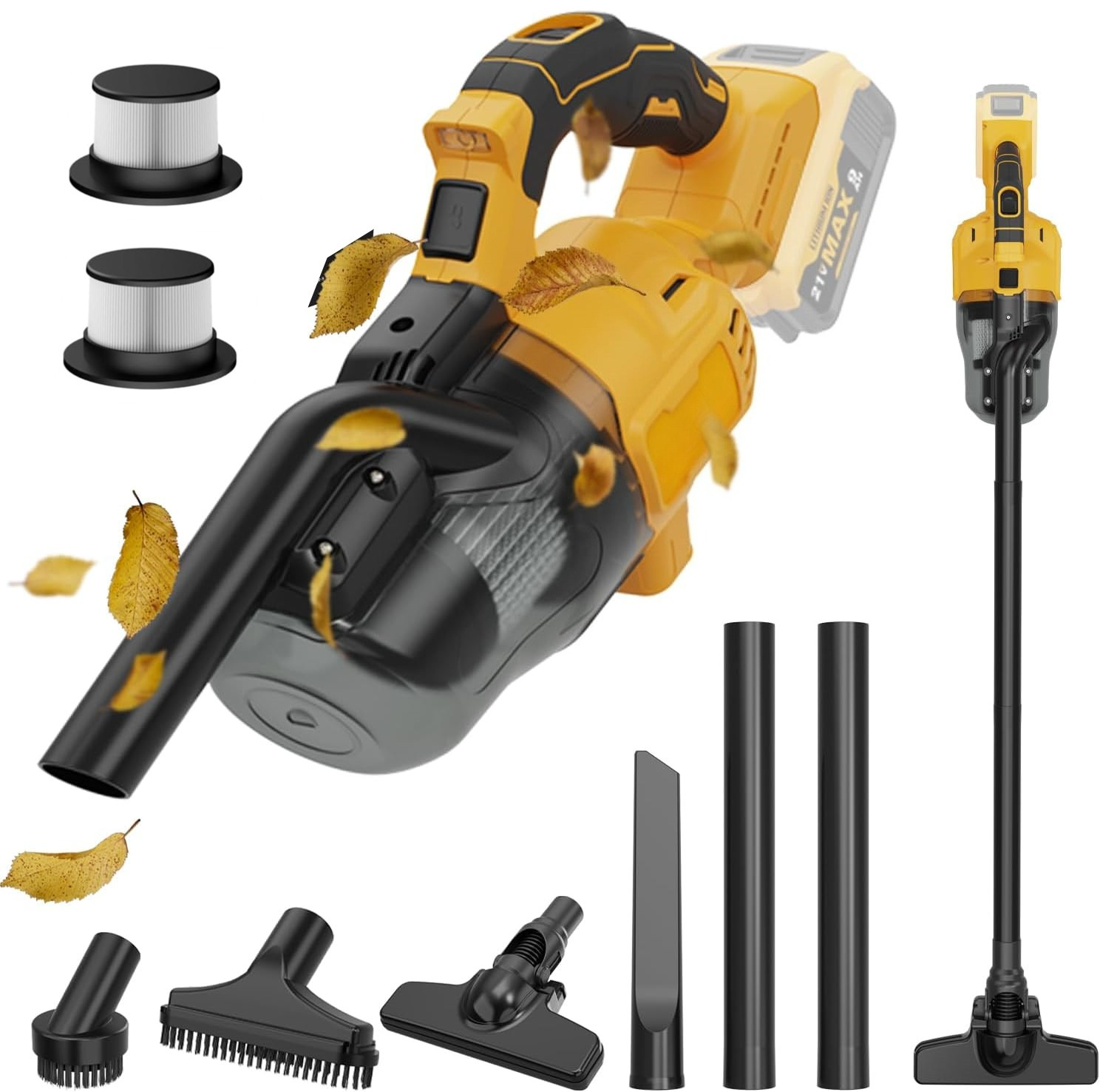 ハンドヘルド掃除機 2 個フィルター付き電気コードレス掃除機家庭用車ペットの毛クリーン DeWalt 20V バッテリー