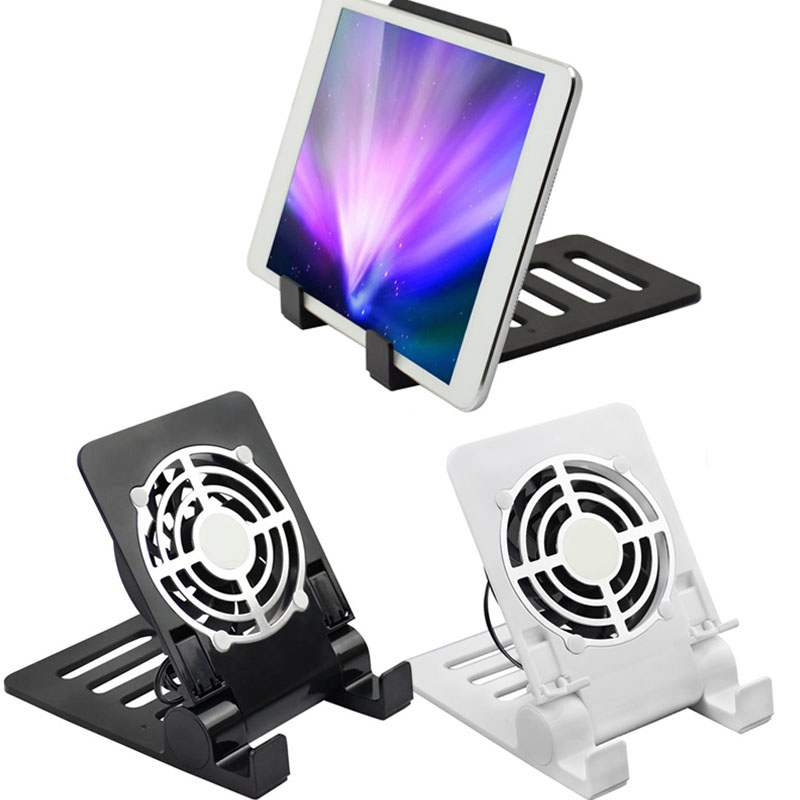 iPhone iPad タブレット用の折りたたみ式スタンド付き静かな冷却パッド ラジエーター - 電話タブレット PC ホルダーとラジエーター用冷却ファン