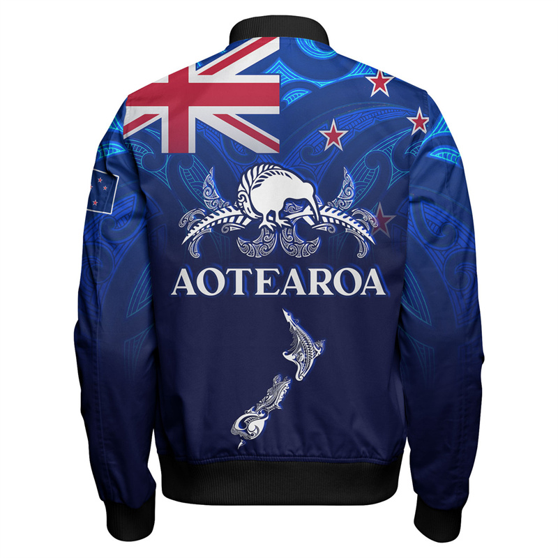 秋ヴィンテージ 3D 印刷ニュージーランド国旗マオリタトゥージャケット NZ 民族エンブレムグラフィックジャケットファッション紳士服