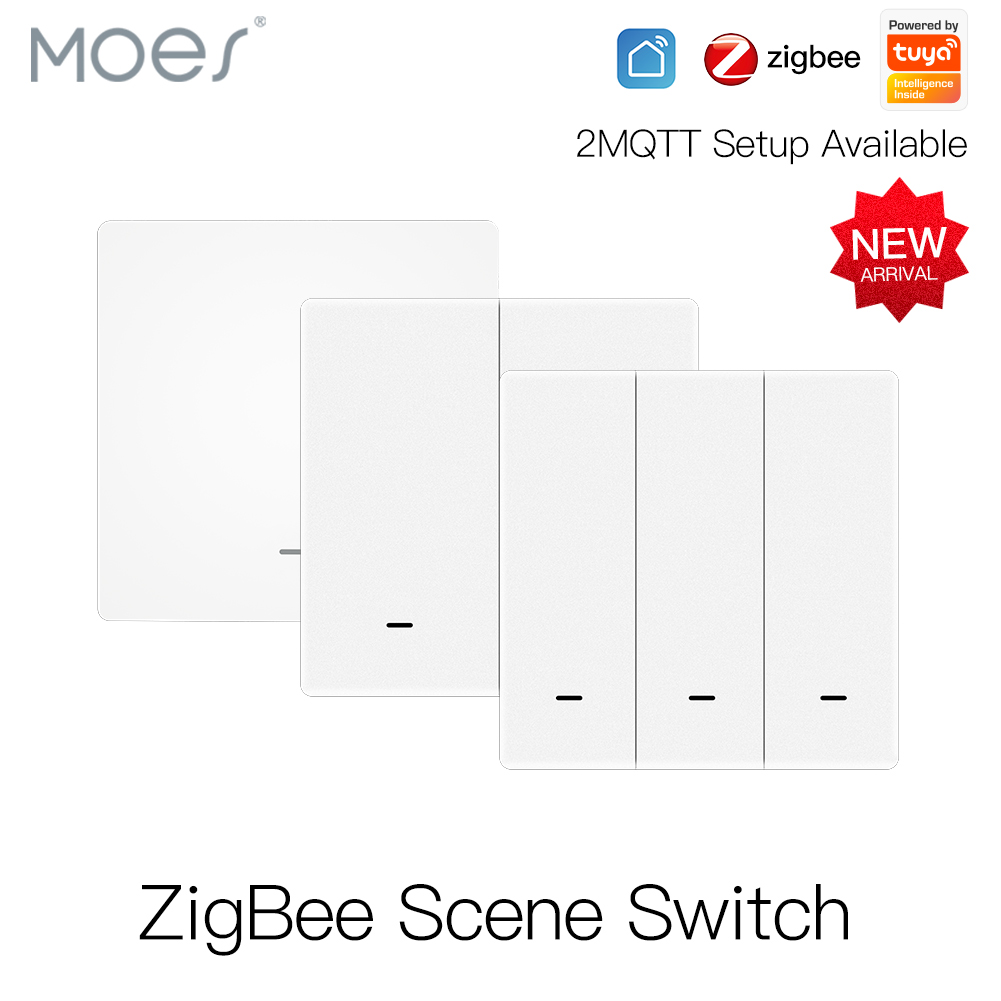 MOES Tuya ZigBee ワイヤレス 9 シーンスイッチプッシュボタン電池式送信機スマートライフアプリオートメーション 1/2/3 ギャング