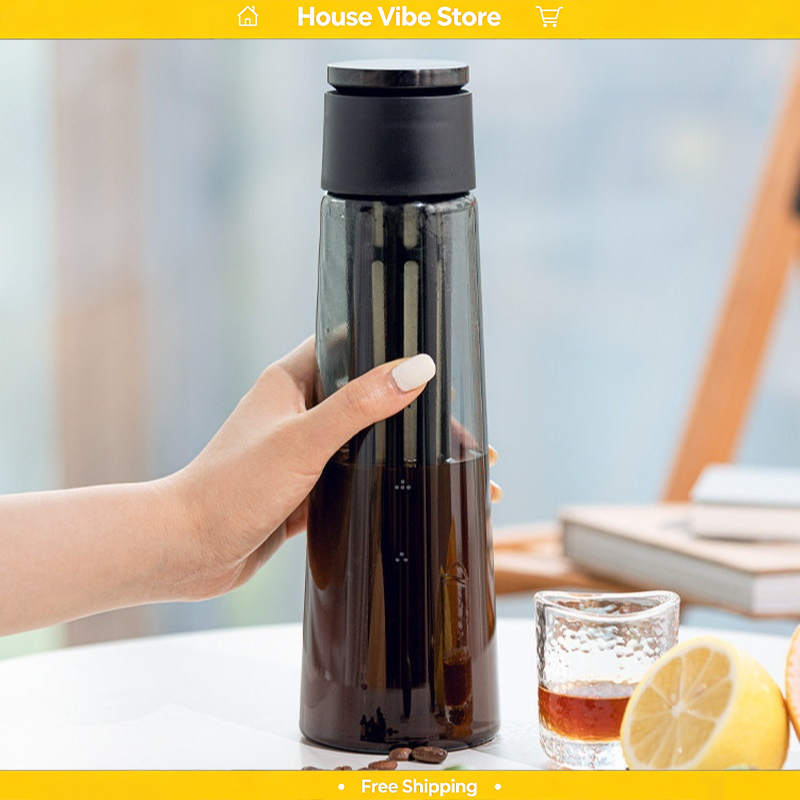 Timemore 水出しコーヒーメーカー ガラス水出しボトル フィルター付き 家庭用アイスコーヒーとアイスティー浸漬用 ギフト用