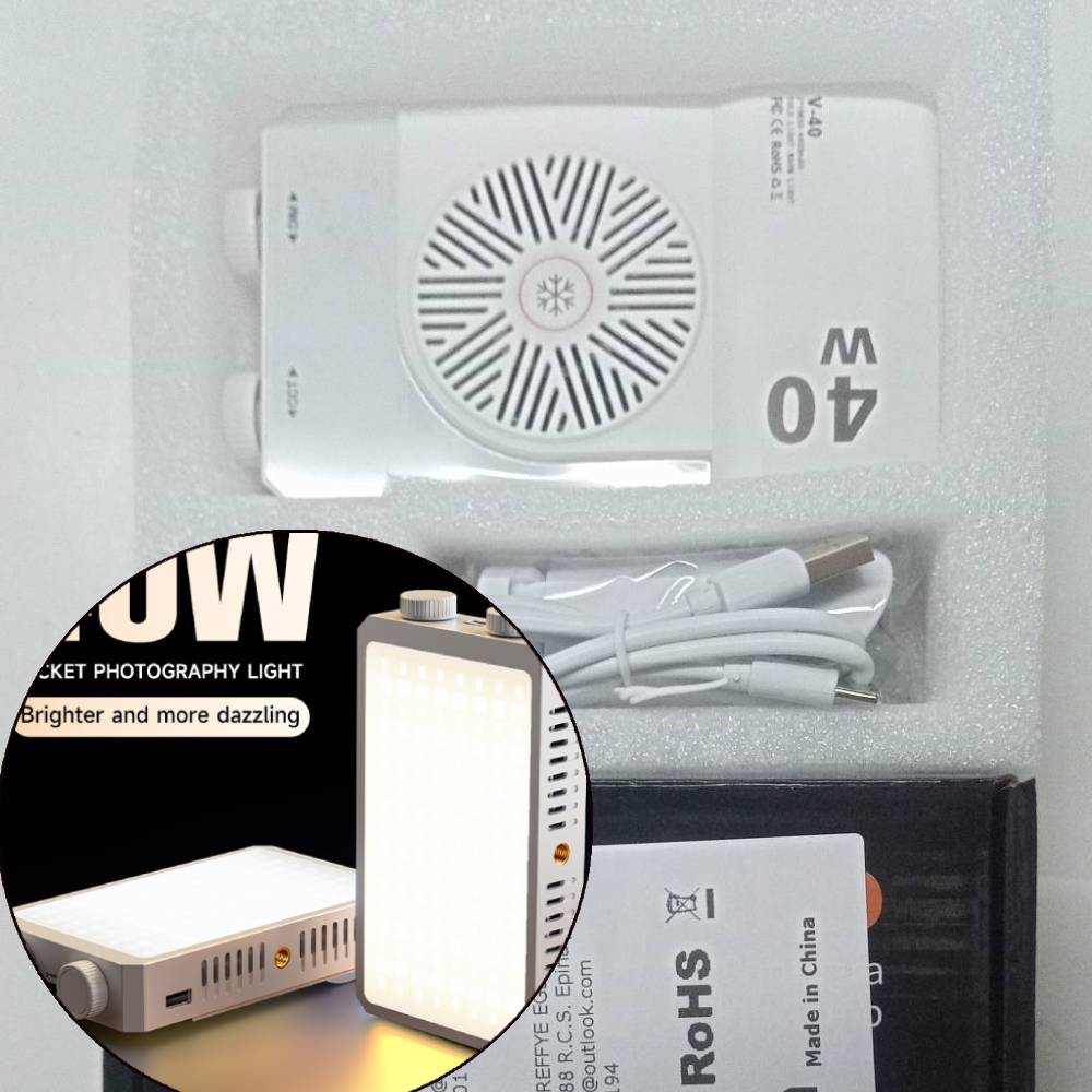 40 ワット LED カメラライト 2800K-9000K ハンドヘルド補助光 4400mAh 充電式ポータブルライトパネル写真撮影用