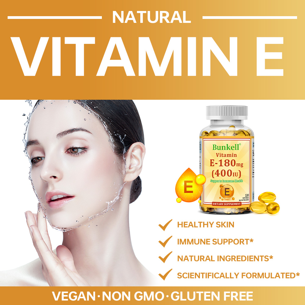 ビタミン E 400 IU (180mg) ソフトジェル - 抗酸化物質、アンチエイジング、皮膚毛の健康、免疫システム
