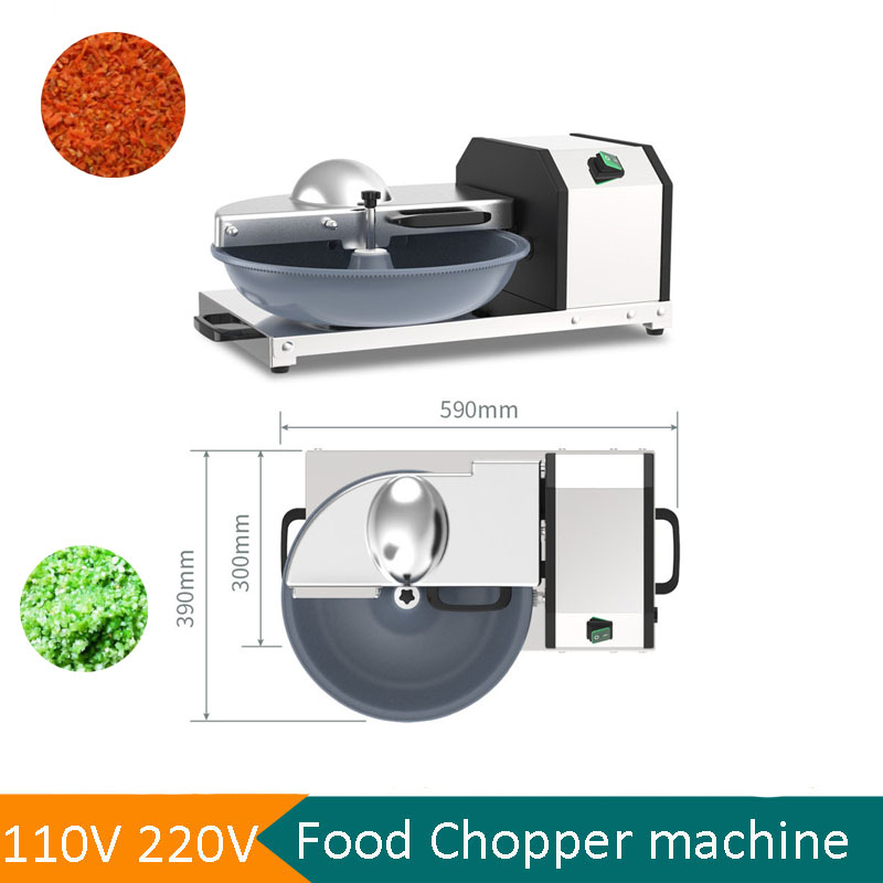 Automatic Bowl Cutter Chopping Machine High-Speed Food Mince Easy Operation Sausage Stuffing Curried Vegetables and Meat Chopper