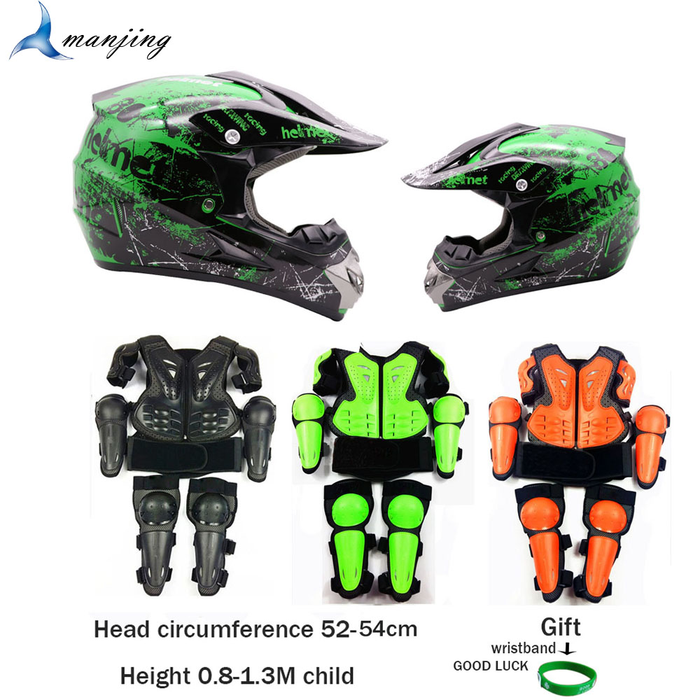 ギフト付き子供安全ベスト鎧オートバイ用品サイクリングベビーヘッドプロテクター 52-54 センチメートルヘルメットスクーター全身鎧 LL