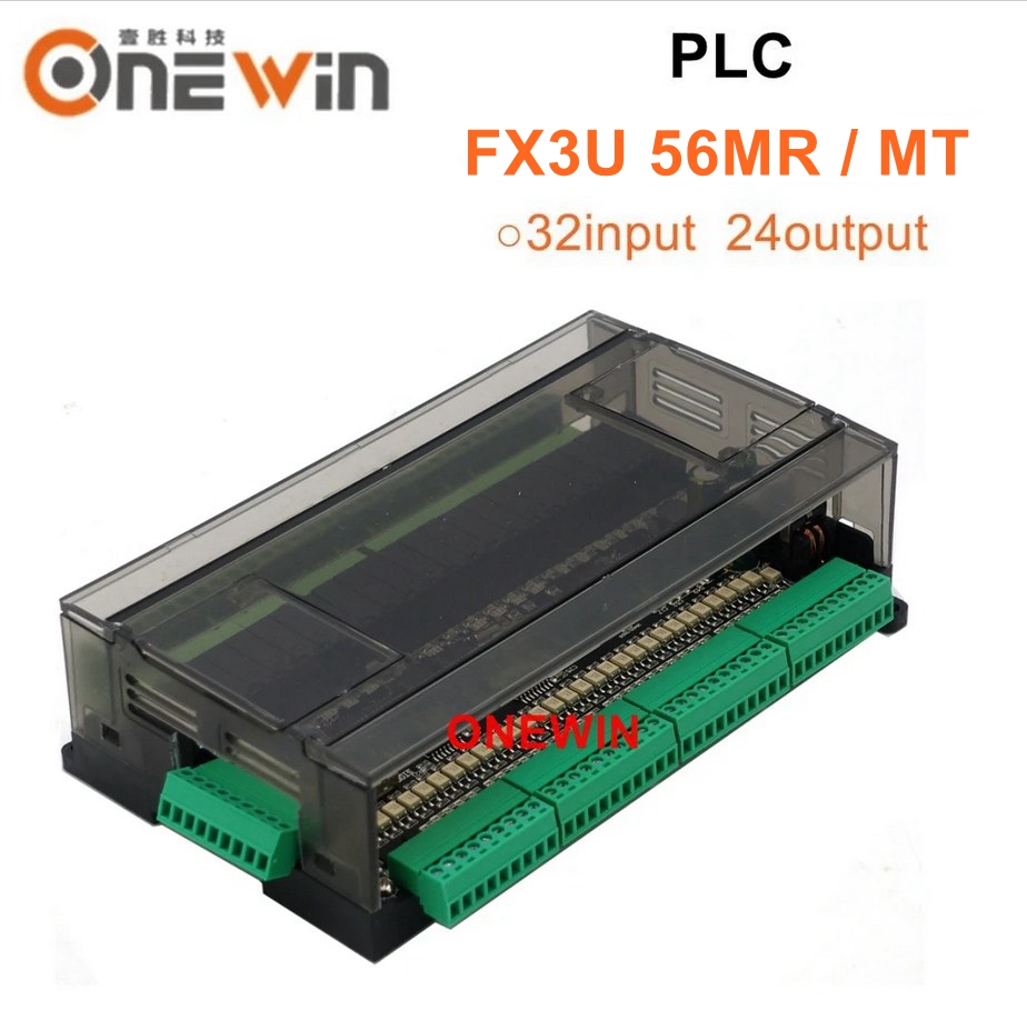 FX3U-56MR 56MT PLC 産業用制御ボード プログラマブル 32 入力 24 出力 6AD 2DA および RTC RS485 Modbus RTU 通信