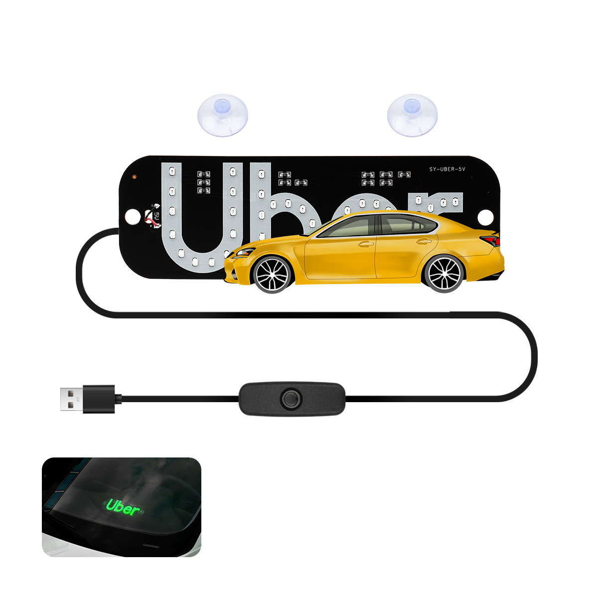 1 個車 LED タクシータクシー USB インジケーターライト UB-ER TYPE-C 車のライトナンバープレートライト 5-6V