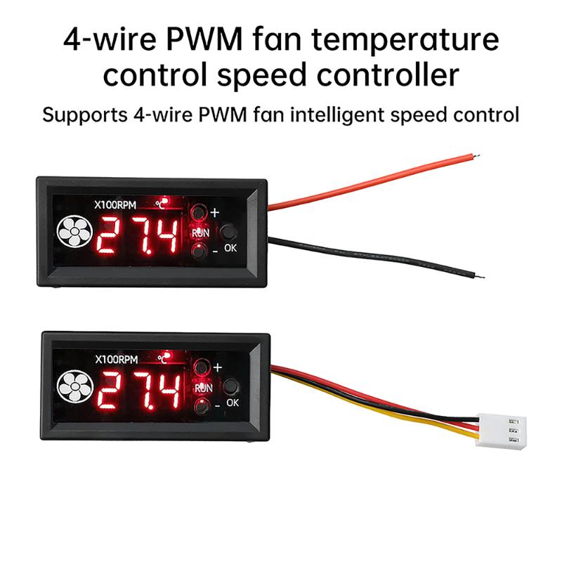 1 セット 12V3A デジタルディスプレイ温度速度シャーシノイズリダクション 4 線式 PWM ファン温度制御スピードコントローラ