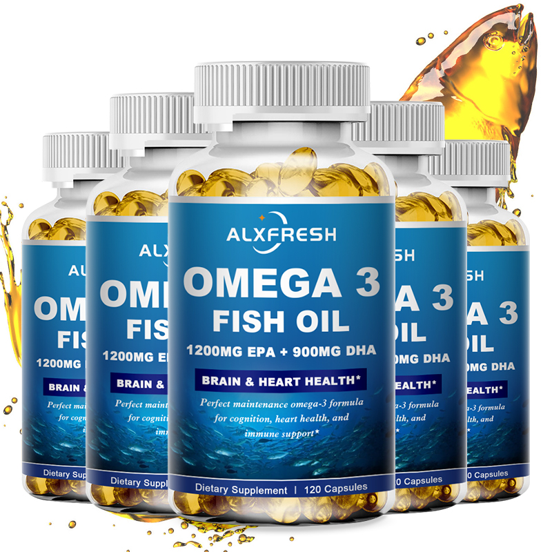 Alxfresh オメガ 3 フィッシュオイル – 3600mg 高 EPA 1300mg DHA 900mg – 脳、関節、骨、免疫系の健康サポートサプリメント