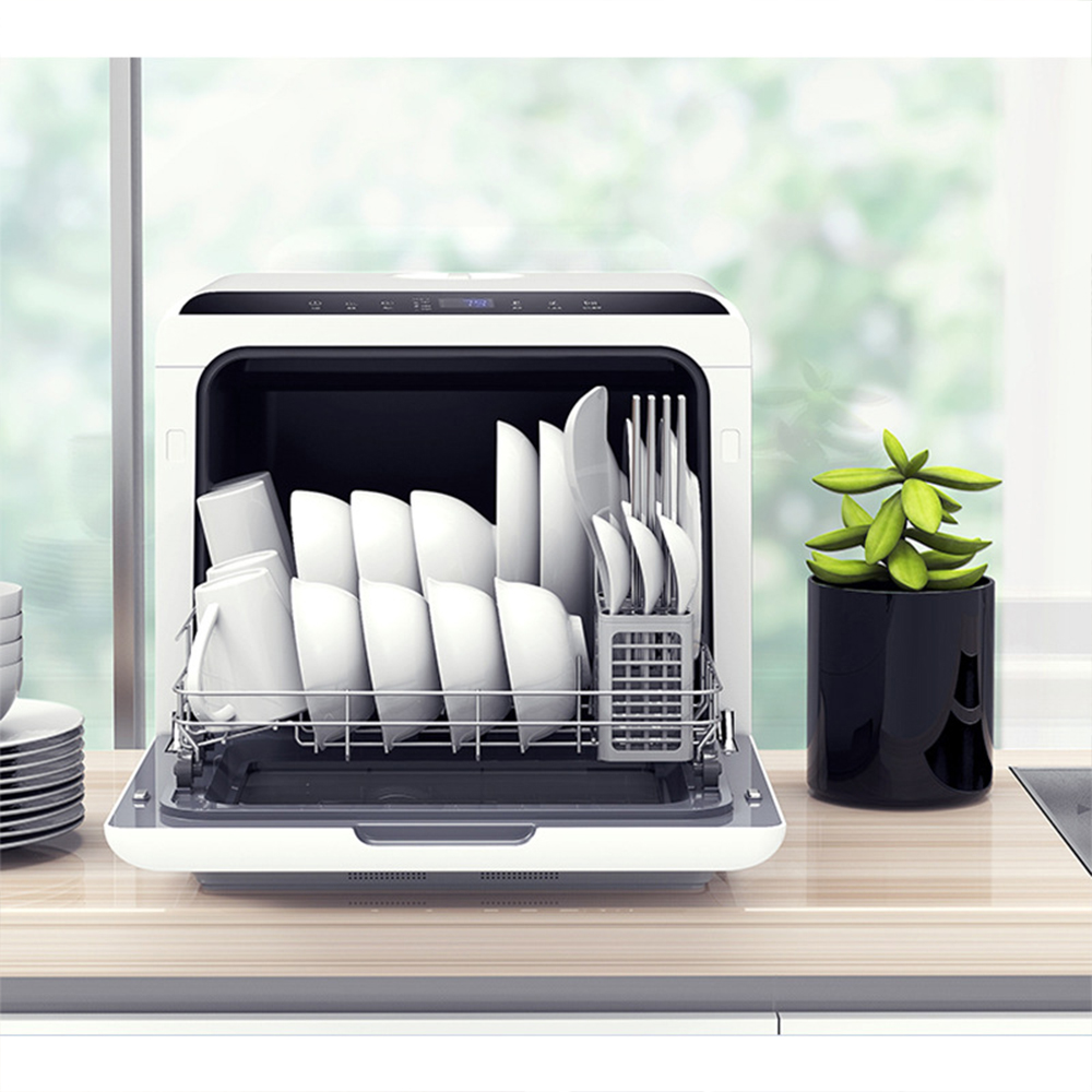食器洗い機小型自立家庭用全自動デスクトップ食器洗い機 4 セット容量プラスチックハウジング電源