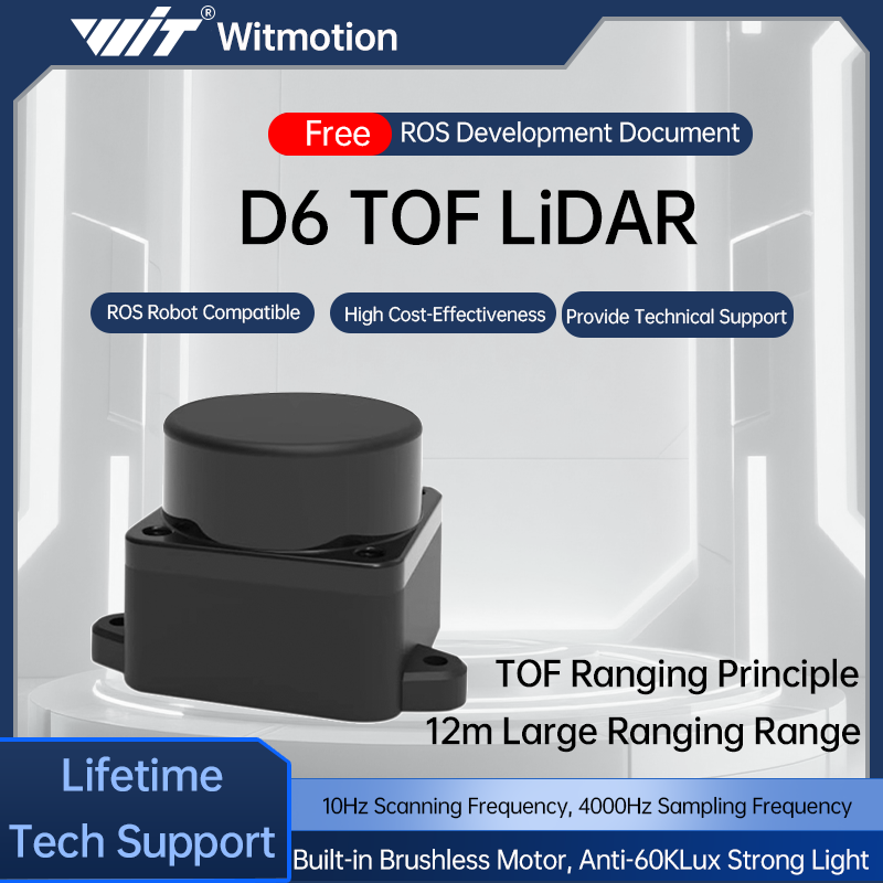 WitMotion dTOF レーザー Lidar センサーモジュール屋外耐光性 60Klx 5000Hz 12 メートル 360 ° スキャンサポート ROS1 ROS2 Arduino
