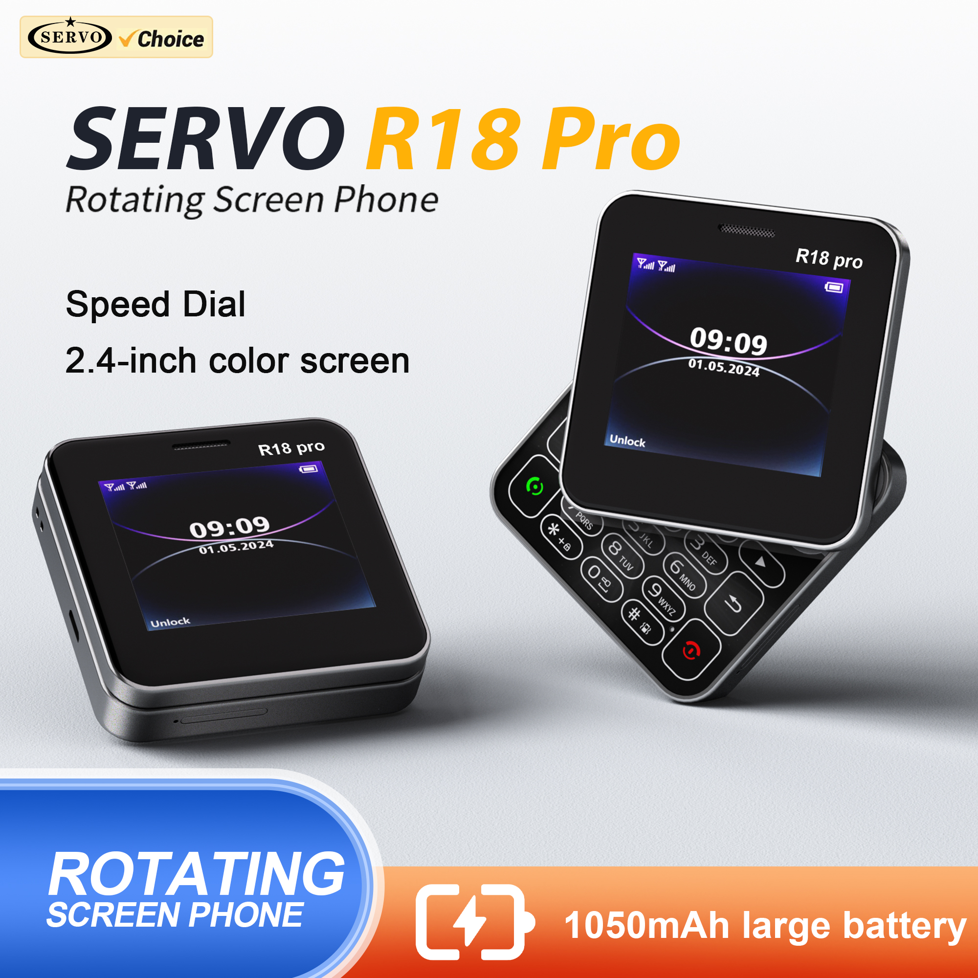 サーボ R18 プロスライドスクリーン携帯電話 2 グラム GSM デュアル SIM スタンバイマジック音声ブラックリスト懐中電灯 FM 回転ディスプレイ携帯電話
