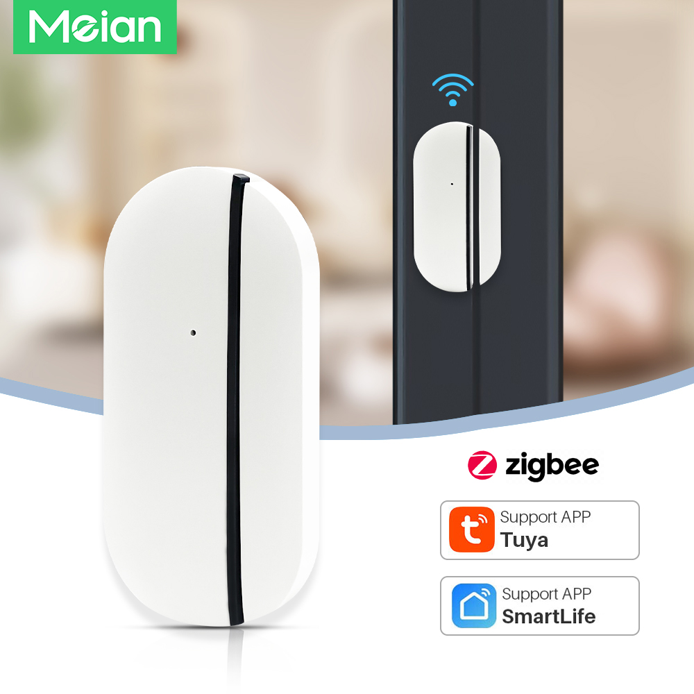 Meian Zigbee ドアと窓センサー Tuya Wifi ドア開閉検出器スマートホームオートメーションワイヤレス磁気ドアセンサー