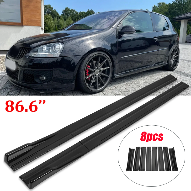 2.2 メートル/86.6 "サイドスカート延長ロッカーパネルスプリッター VW フォルクスワーゲンアクセサリーゴルフ MK6 MK7 MK7.5 GTI R GTD ABS プラスチック Gl