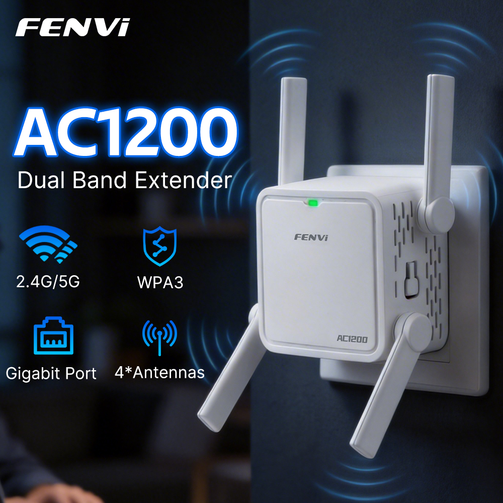 FENVI AC1200R 5Ghz 1200Mbps WiFi リピーター デュアルバンド WiFi エクステンダー アンプ 2.4G