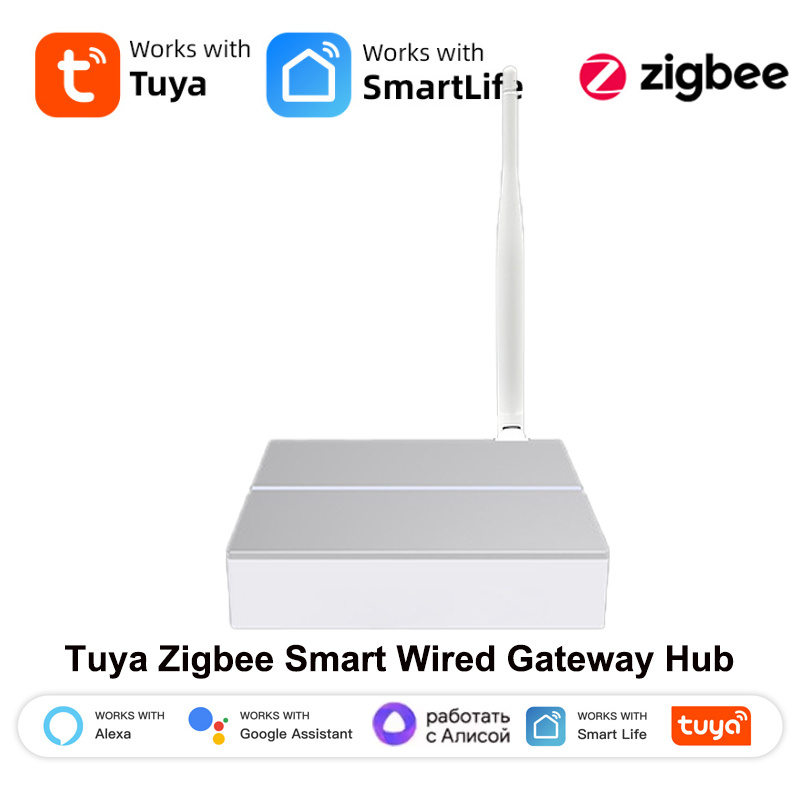 Tuya Zigbee スマート有線ゲートウェイ ハブ 信号アンテナ付き、スマート ホーム ブリッジ有線ハブは Yandex アリス Alexa Google ホームで動作します