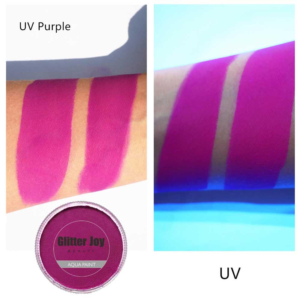 UV パープル ネオン パープル 30 グラム/ピース水活性化プロのメイクアップボディペイントとフェイスペイントボディアート