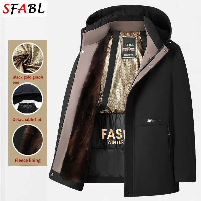 厚く暖かいパーカー冬のジャケット男性の冬のコートスキースノーボード防風熱フード付きメンズ冬のジャケット防風