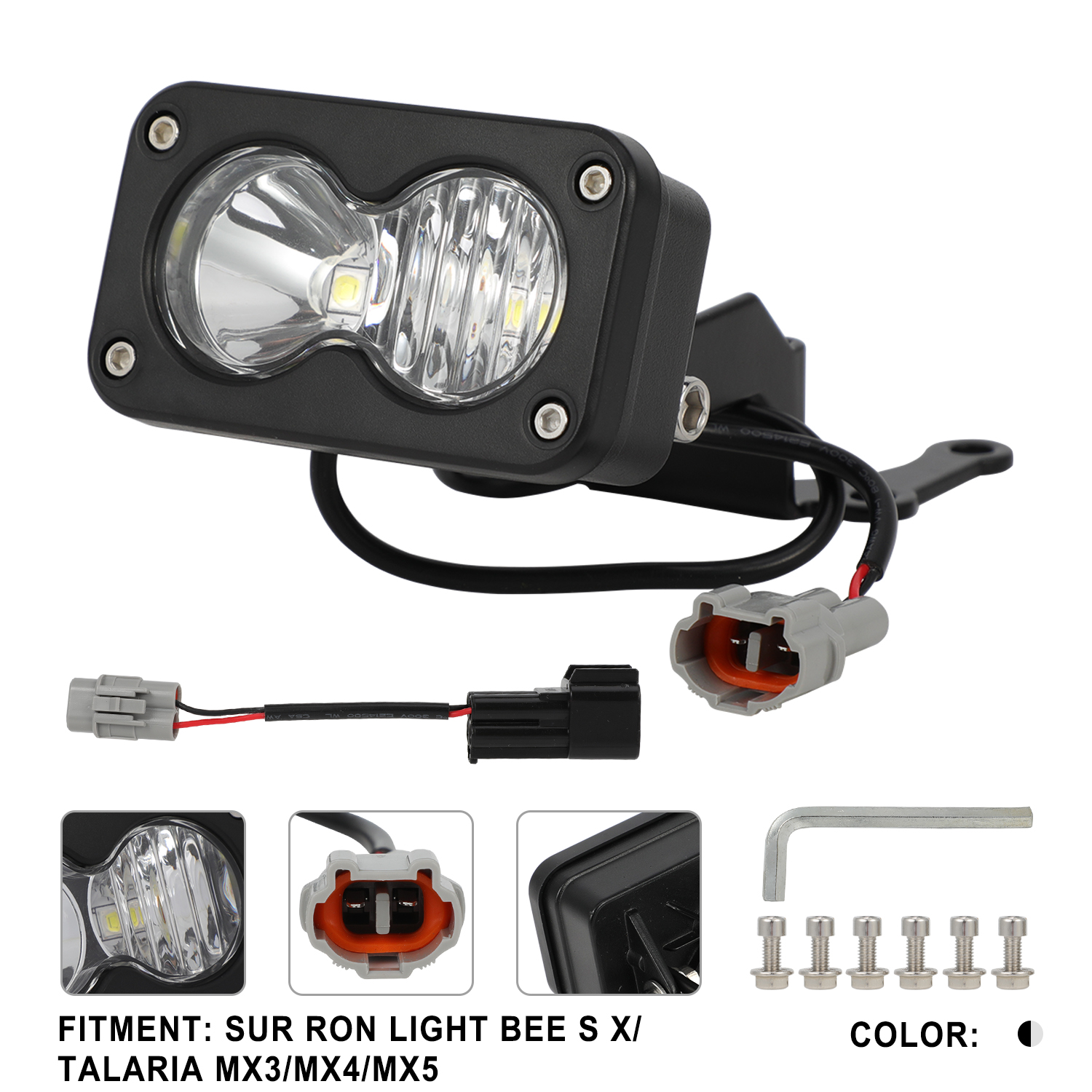 オートバイヘッドライト防水ドライビングランプ Surron LIGHT ため BEE S/X タラリアスティング MX3 MX4 MX5 電動ダートバイク E-バイク